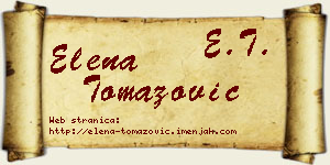 Elena Tomazović vizit kartica